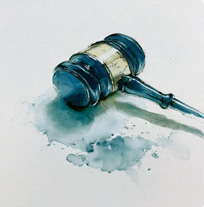 Watercolor gavel